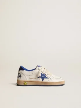 Young Ball Star con stella in pelle metallizzata blu e linguetta sul tallone