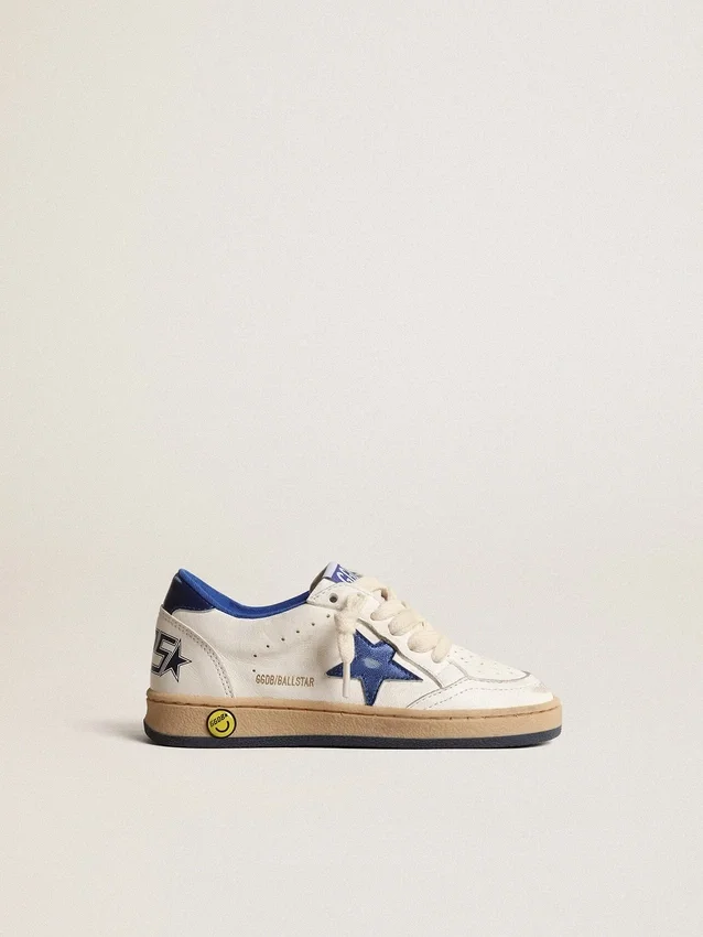 Young Ball Star con stella in pelle metallizzata blu e linguetta sul tallone