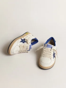 Young Ball Star con stella in pelle metallizzata blu e linguetta sul tallone
