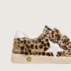 Young Ball Star in pelle di pony con stampa leopardata, stella in pelle bianca e linguetta sul tallone