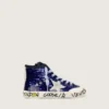 Young Francy Penstar in paillettes blu con stella in pelle scamosciata bianca