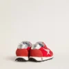 Junior Marathon in nylon rosso con stella stampata e linguetta in pelle sul tallone