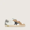 Young Old School con stella in pelle nera e inserti in pelle scamosciata beige e verde