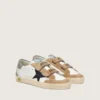 Young Old School con stella in pelle nera e inserti in pelle scamosciata beige e verde