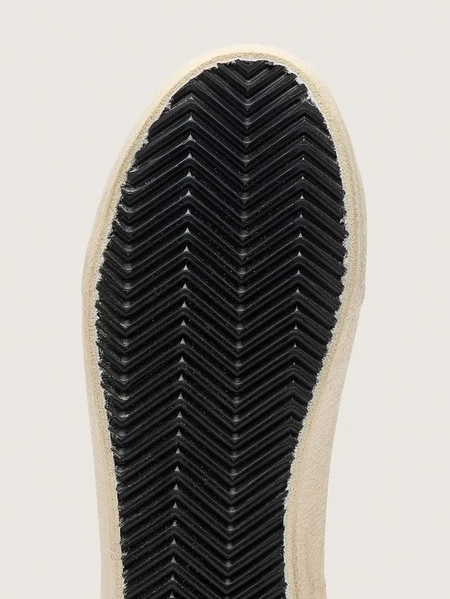 Junior Old School con stella in pelle nera e inserti in pelle scamosciata beige e verde