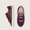 Young Old School in glitter bordeaux con stella in pelle scamosciata bordeaux e linguetta sul tallone